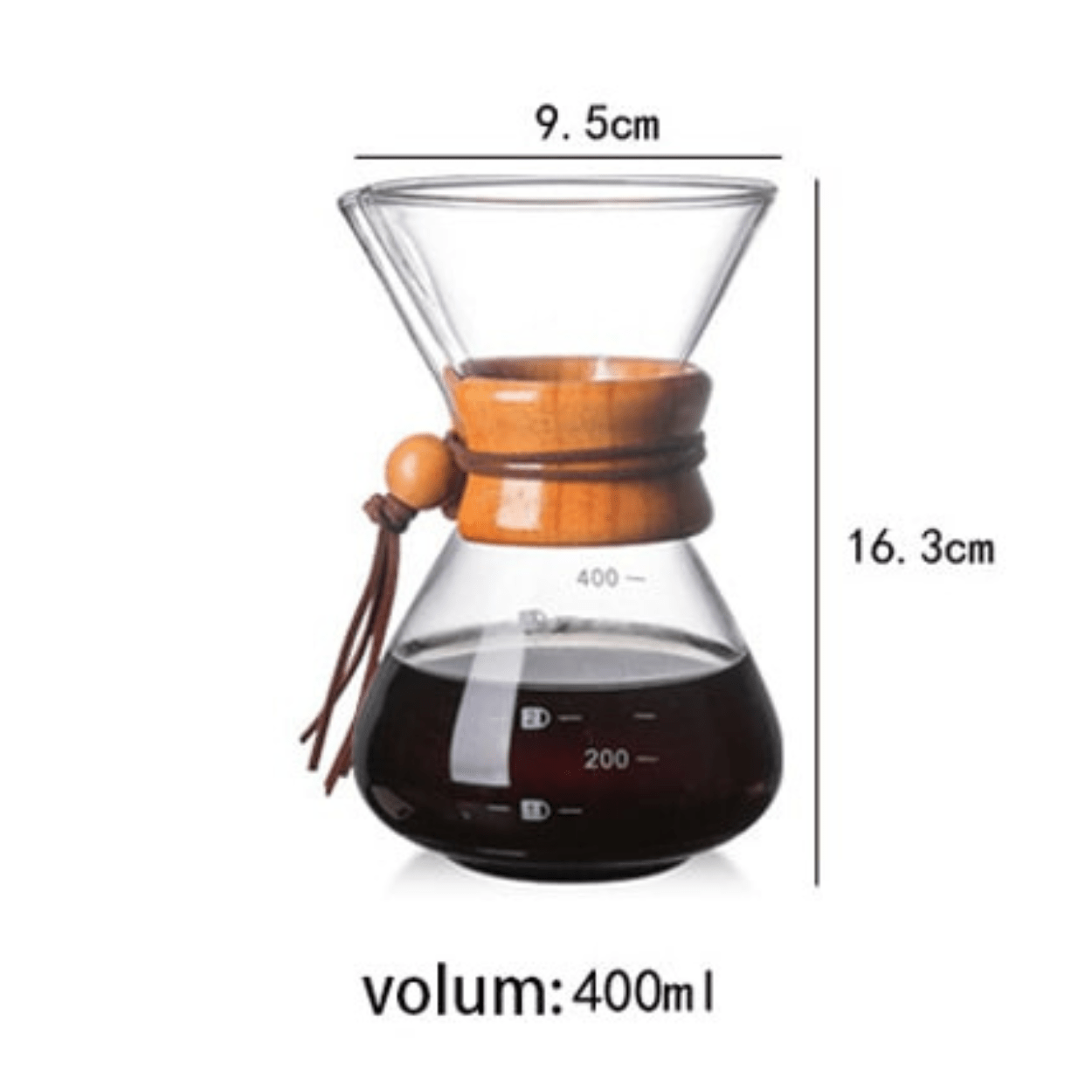 Transparent Glass Chemex Coffee Brewe(400-600ML)